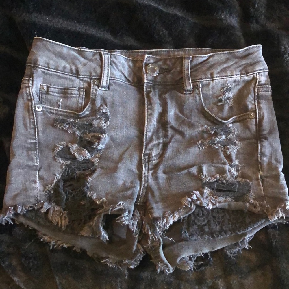 American eagle black jean shorts